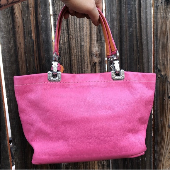 Brighton Jodie Pink Heart Leather Mini Handbag - reversible - Picture 9 of 13